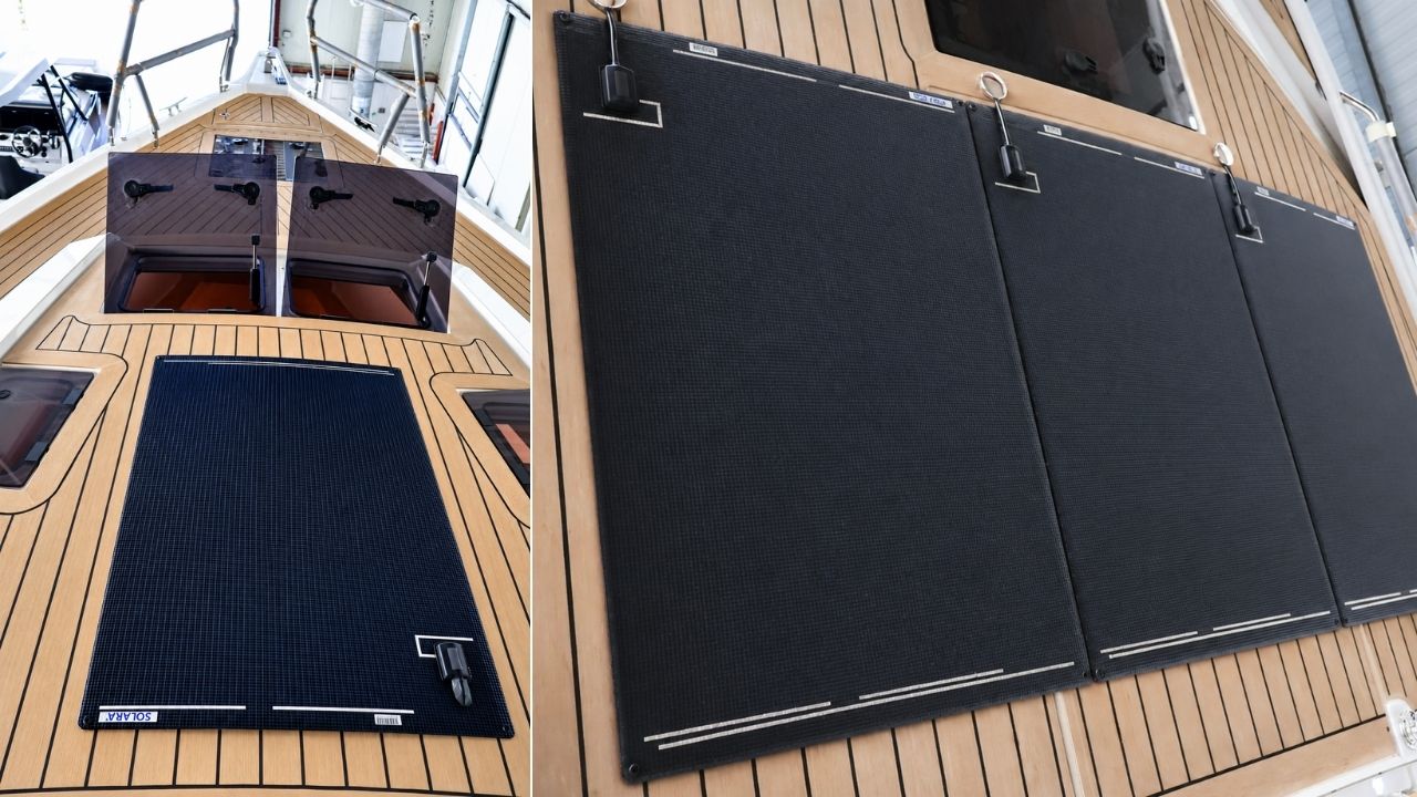 Solarpanele an Deck der Segelyacht