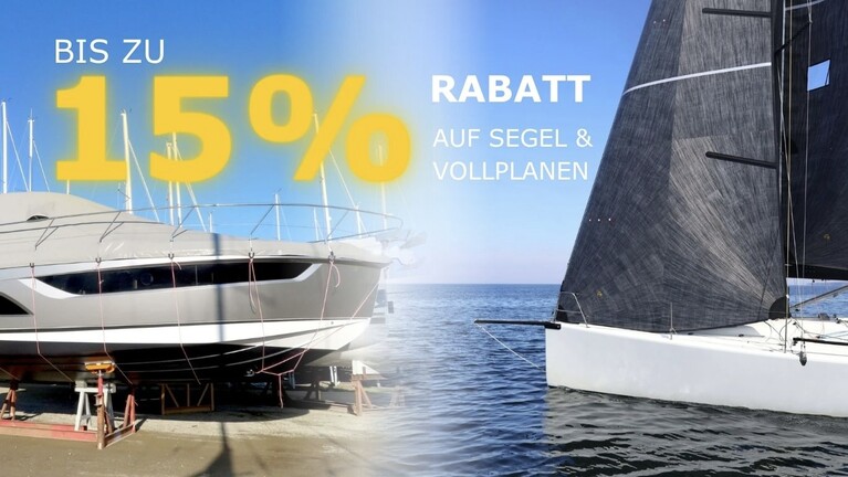Bis zu 15 % Rabatt auf neue Segel und Winter-Vollplanen