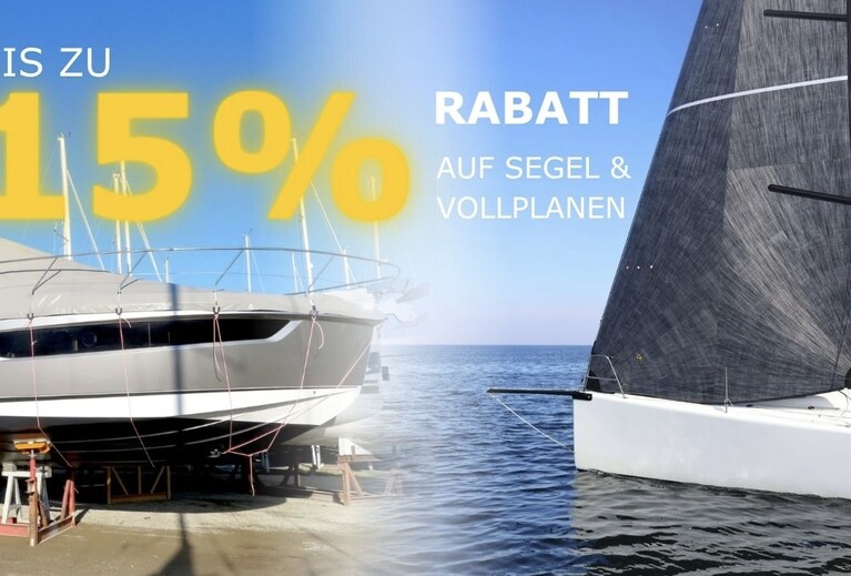BIs zu 15% Rabatt auf neue Segel und Vollplanen