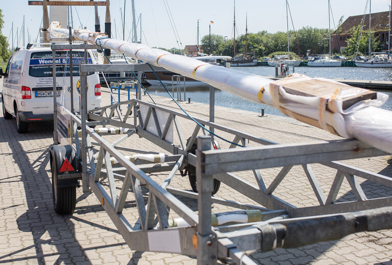 Mast trailer with mast